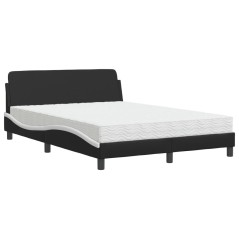 vidaXL Letto con Materasso Nero e Bianco 120x200 cm in Similpelle