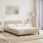 vidaXL Letto con Materasso Crema 140x19 cm in Tessuto