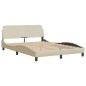 vidaXL Letto con Materasso Crema 140x19 cm in Tessuto