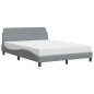 vidaXL Letto con Materasso Grigio Chiaro 140x200cm Tessuto vidaXL Letto con Materasso Grigio Chiaro 140x200cm Tessuto