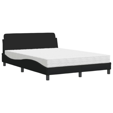 vidaXL Letto con Materasso Nero 140x200 cm in Tessuto