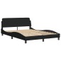 vidaXL Letto con Materasso Nero 140x200 cm in Tessuto vidaXL Letto con Materasso Nero 140x200 cm in Tessuto