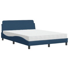 vidaXL Letto con Materasso Blu 140x200 cm in Tessuto