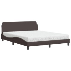 vidaXL Letto con Materasso Marrone Scuro 160x200cm Tessuto