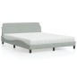 vidaXL Letto con Materasso Grigio Chiaro 160x200 cm in Velluto vidaXL Letto con Materasso Grigio Chiaro 160x200 cm in Velluto