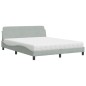 vidaXL Letto con Materasso Grigio Chiaro 160x200 cm in Velluto vidaXL Letto con Materasso Grigio Chiaro 160x200 cm in Velluto