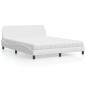 vidaXL Letto con Materasso Bianco 160x200 cm in Similpelle vidaXL Letto con Materasso Bianco 160x200 cm in Similpelle