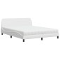 vidaXL Letto con Materasso Bianco 160x200 cm in Similpelle vidaXL Letto con Materasso Bianco 160x200 cm in Similpelle