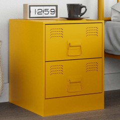 vidaXL Comodino Giallo 34,5x39x44 cm in Acciaio