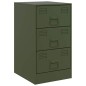 vidaXL Comodino Verde Oliva 34,5x39x62 cm in Acciaio vidaXL Comodino Verde Oliva 34,5x39x62 cm in Acciaio