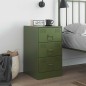 vidaXL Comodino Verde Oliva 34,5x39x62 cm in Acciaio vidaXL Comodino Verde Oliva 34,5x39x62 cm in Acciaio