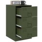 vidaXL Comodino Verde Oliva 34,5x39x62 cm in Acciaio vidaXL Comodino Verde Oliva 34,5x39x62 cm in Acciaio