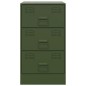 vidaXL Comodino Verde Oliva 34,5x39x62 cm in Acciaio vidaXL Comodino Verde Oliva 34,5x39x62 cm in Acciaio