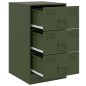 vidaXL Comodino Verde Oliva 34,5x39x62 cm in Acciaio vidaXL Comodino Verde Oliva 34,5x39x62 cm in Acciaio