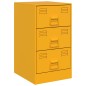 vidaXL Comodino Giallo Senape 34,5x39x62 cm in Acciaio