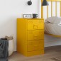 vidaXL Comodino Giallo Senape 34,5x39x62 cm in Acciaio