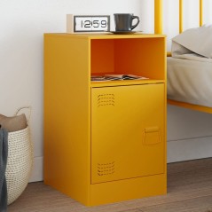 vidaXL Comodino Giallo Senape 34,5x39x62 cm in Acciaio