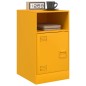 vidaXL Comodino Giallo Senape 34,5x39x62 cm in Acciaio