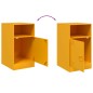 vidaXL Comodino Giallo Senape 34,5x39x62 cm in Acciaio