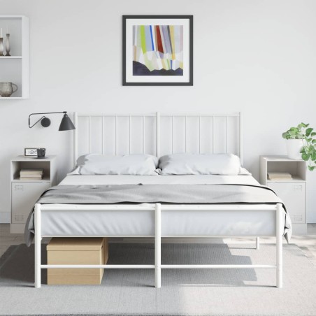 vidaXL Comodini 2 pz Bianchi 34,5x39x62 cm in Acciaio