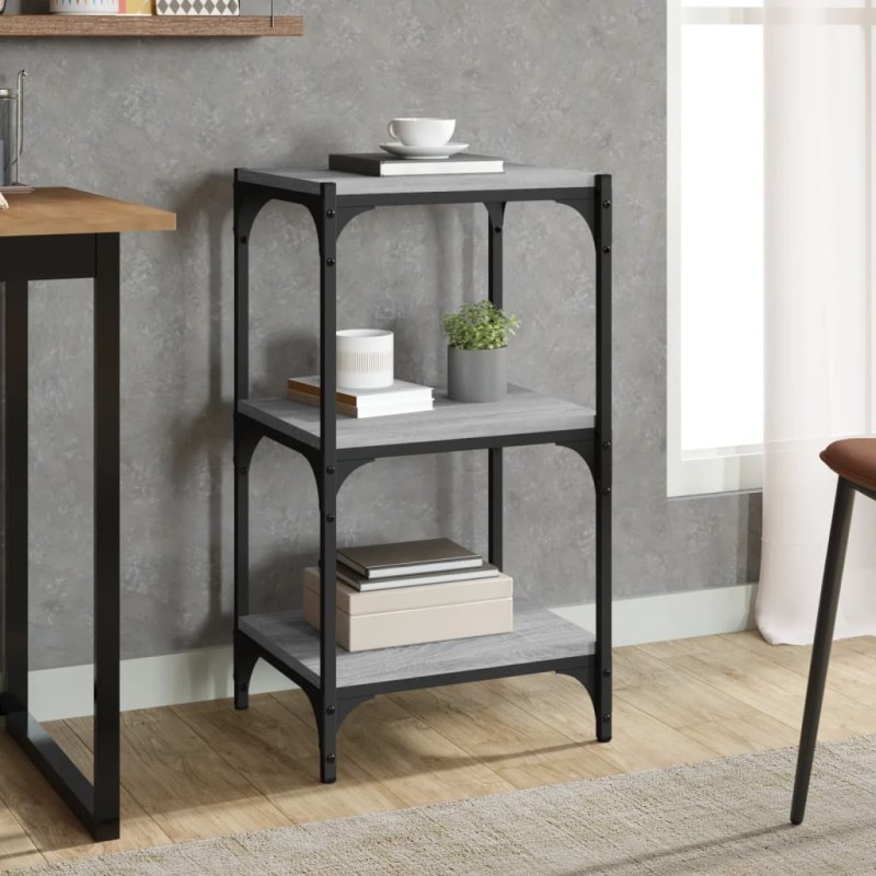 vidaXL Libreria grigio sonoma 40x33x70,5cm Legno Multistrato e Acciaio vidaXL Libreria grigio sonoma 40x33x70,5cm Legno Multistrato e Acciaio