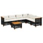 vidaXL Set Divani da Giardino con Cuscini 7pz Nero Polyrattan vidaXL Set Divani da Giardino con Cuscini 7pz Nero Polyrattan