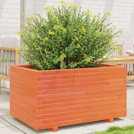 vidaXL Fioriera Giardino Marrone Cera 90x60x49,5cm Legno Massello Pino