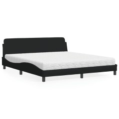 vidaXL Letto con Materasso Nero 180x200 cm in Tessuto