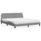 vidaXL Letto con Materasso Grigio Chiaro180x200 cm Tessuto
