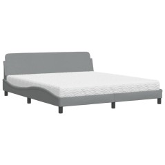 vidaXL Letto con Materasso Grigio Chiaro180x200 cm Tessuto