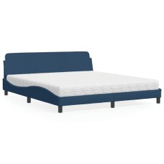 vidaXL Letto con Materasso Blu 180x200 cm in Tessuto