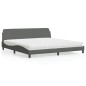 vidaXL Letto con Materasso Grigio Scuro 200x200 cm in Tessuto vidaXL Letto con Materasso Grigio Scuro 200x200 cm in Tessuto