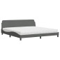 vidaXL Letto con Materasso Grigio Scuro 200x200 cm in Tessuto vidaXL Letto con Materasso Grigio Scuro 200x200 cm in Tessuto