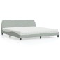 vidaXL Letto con Materasso Grigio Chiaro 200x200cm Velluto