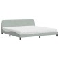 vidaXL Letto con Materasso Grigio Chiaro 200x200cm Velluto