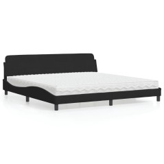 vidaXL Letto con Materasso Nero 200x200 cm in Velluto