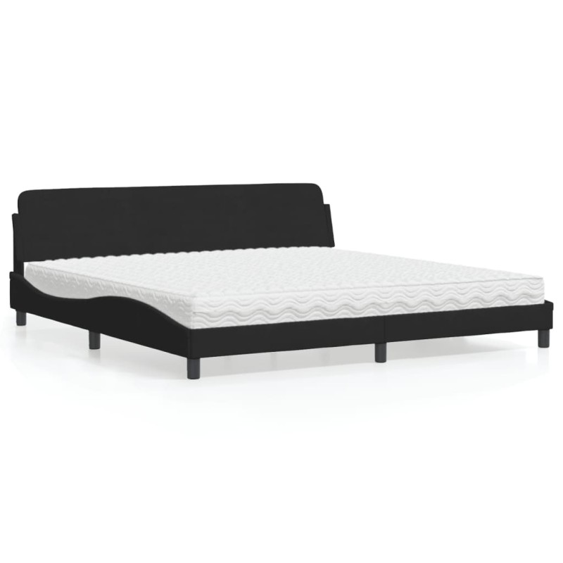 vidaXL Letto con Materasso Nero 200x200 cm in Velluto vidaXL Letto con Materasso Nero 200x200 cm in Velluto