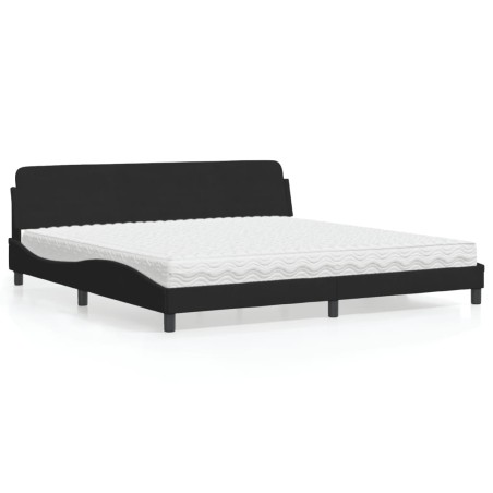 vidaXL Letto con Materasso Nero 200x200 cm in Velluto