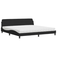 vidaXL Letto con Materasso Nero 200x200 cm in Velluto