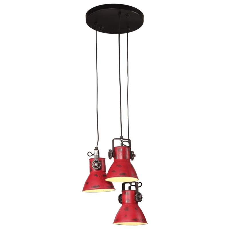 vidaXL Lampada Pensile 25 W Rosso Anticato 30x30x100 cm E27
