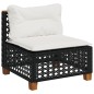 vidaXL Set Divano da Giardino 6 pz con Cuscini Nero in Polyrattan vidaXL Set Divano da Giardino 6 pz con Cuscini Nero in Polyrattan