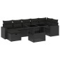 vidaXL Set Divani da Giardino con Cuscini 8 pz Nero in Polyrattan