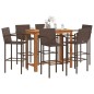 vidaXL Set Bar Giardino 7pz Marrone Legno Massello Acacia e Polyrattan vidaXL Set Bar Giardino 7pz Marrone Legno Massello Acacia e Polyrattan