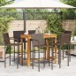 vidaXL Set Bar Giardino 7pz Marrone Legno Massello Acacia e Polyrattan vidaXL Set Bar Giardino 7pz Marrone Legno Massello Acacia e Polyrattan