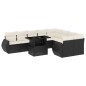vidaXL Set Divani da Giardino 10pz con Cuscini in Polyrattan Nero vidaXL Set Divani da Giardino 10pz con Cuscini in Polyrattan Nero