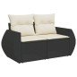 vidaXL Set Divani da Giardino 10pz con Cuscini in Polyrattan Nero vidaXL Set Divani da Giardino 10pz con Cuscini in Polyrattan Nero