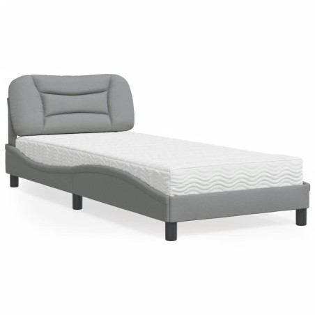 vidaXL Letto con Materasso Grigio Chiaro 80x200 cm in Tessuto