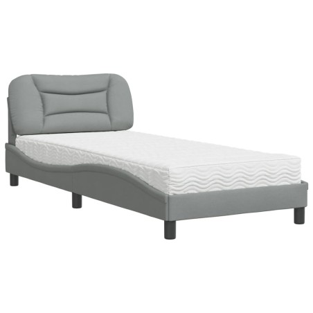vidaXL Letto con Materasso Grigio Chiaro 80x200 cm in Tessuto