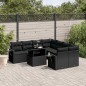 vidaXL Set Divani da Giardino 9 pz con Cuscini Nero in Polyrattan vidaXL Set Divani da Giardino 9 pz con Cuscini Nero in Polyrattan