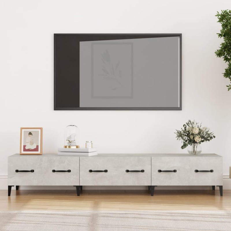 Mobile Porta TV Grigio Cemento 150x34,5x30 cm Legno Multistrato Mobile Porta TV Grigio Cemento 150x34,5x30 cm Legno Multistrato